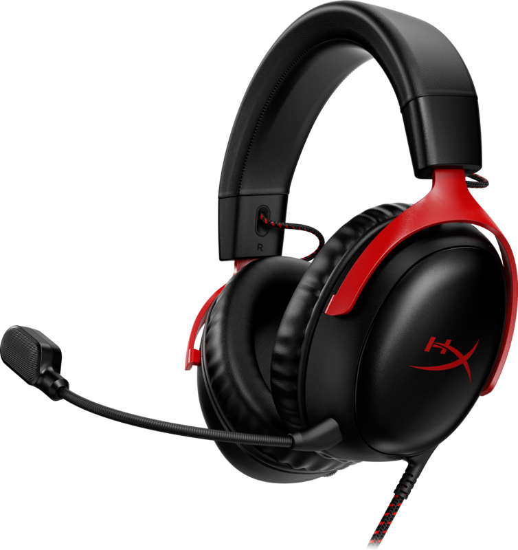 HyperX Cloud III Wired Gaming Headset - Zwart/Rood (PC, PS5, Xbox Series X/S)