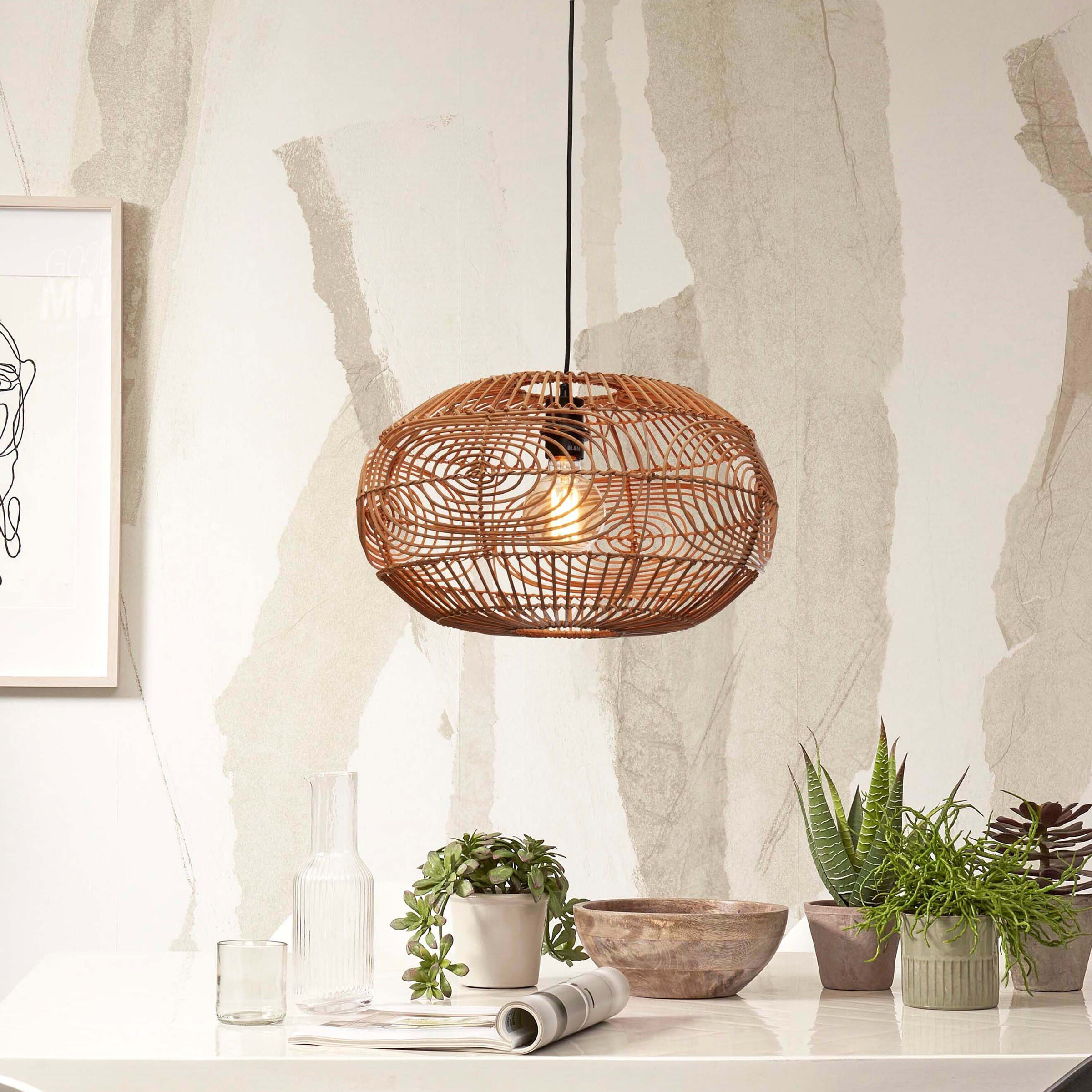 GOOD&MOJO Hanglamp 'Madeira' Rotan, 48cm, kleur Naturel