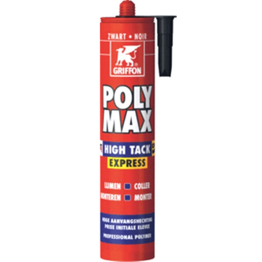 Griffon montagelijm - PolyMax High Tack Express - 435 gram koker - zwart