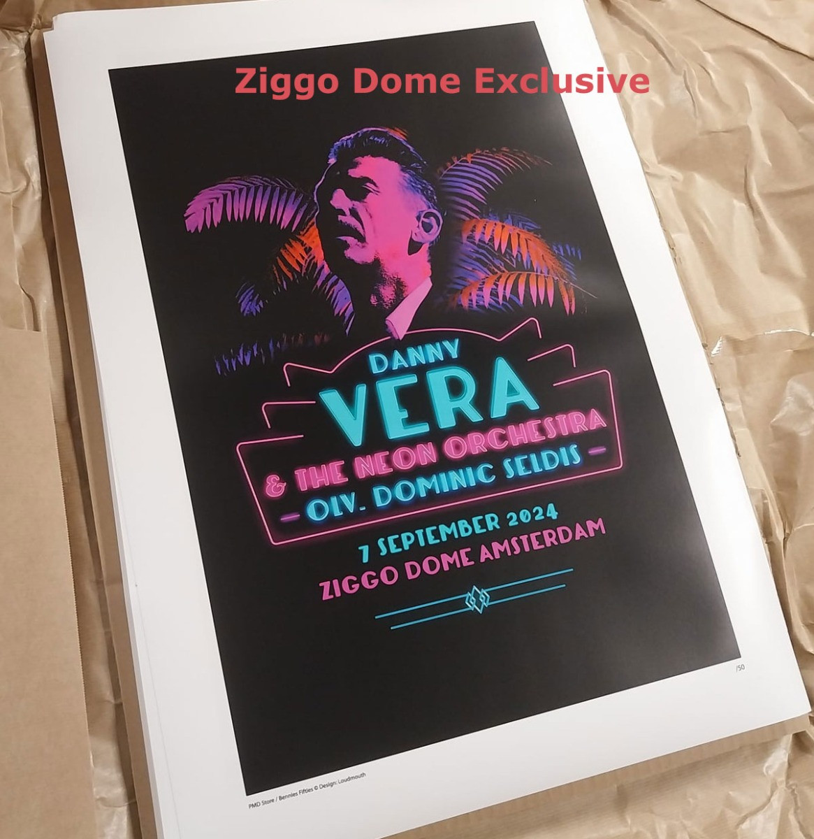 Danny Vera and the Neon Orchestra Concert Litho - Ziggo Dome Concert Exclusive -