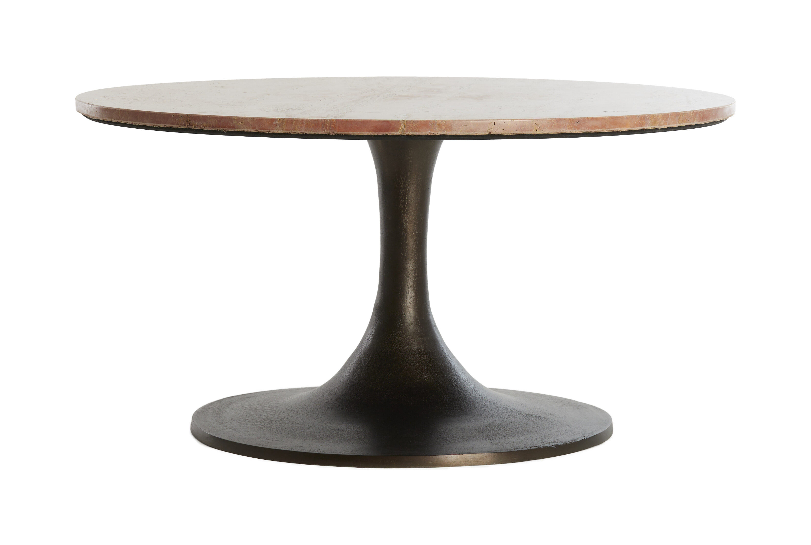 Light & Living Ronde Salontafel Dolin Travertin, 75cm - Rood