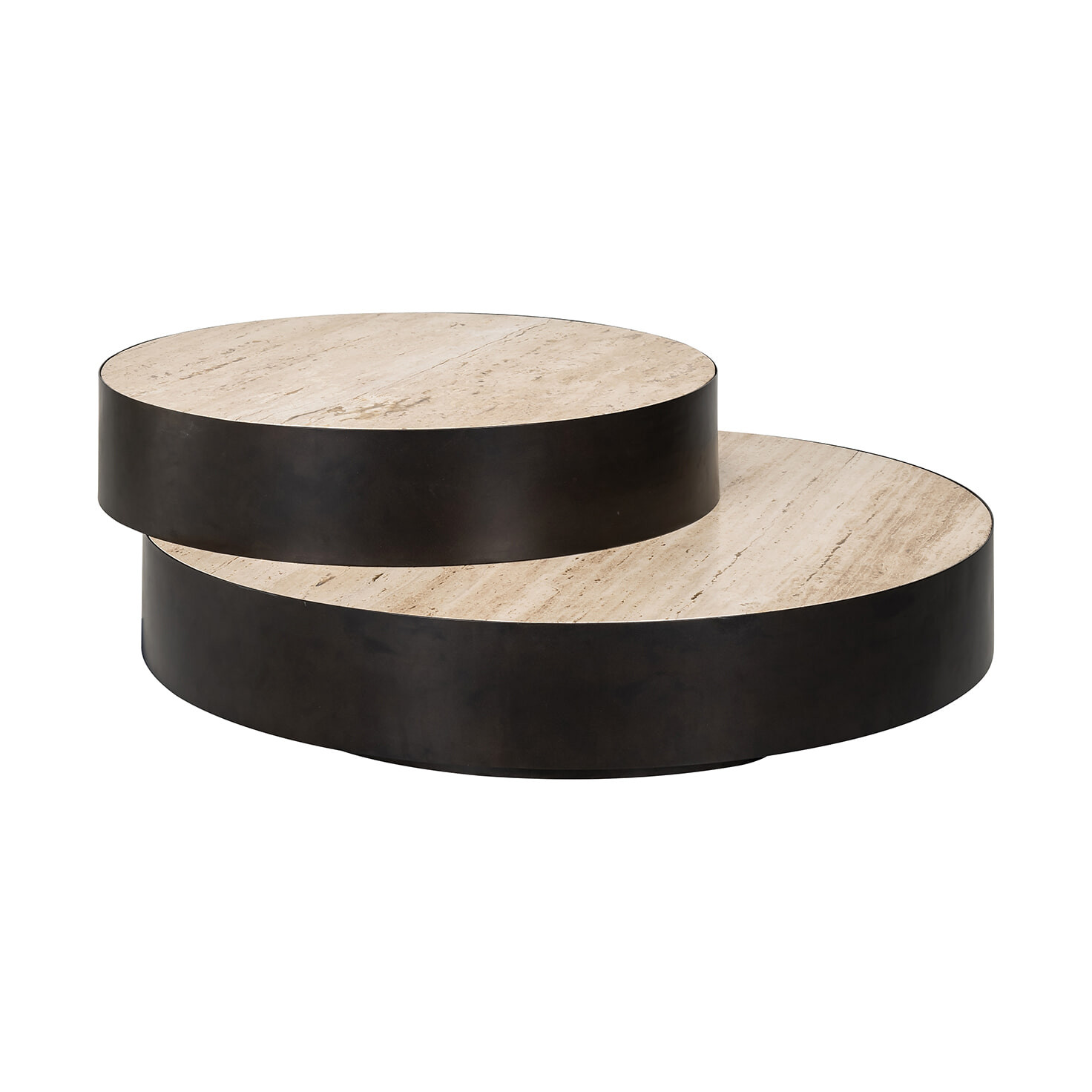 Richmond Salontafel Avalon 2-laags,100cm - Zwart - Rond