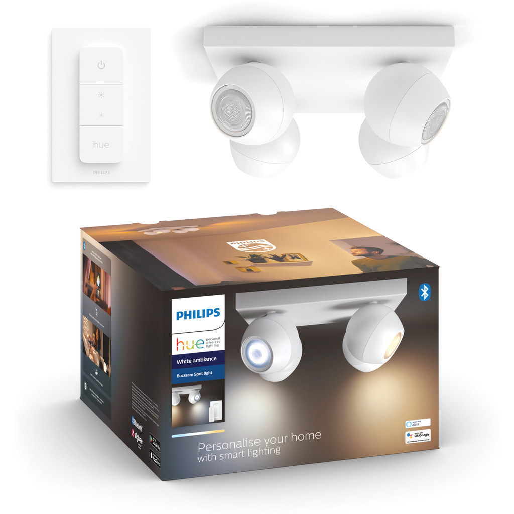 Philips Hue Buckram 4-Spot opbouwspot White Ambiance Wit