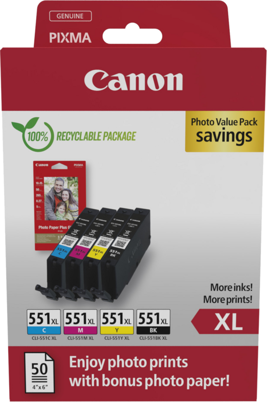 Canon CLI-551XL Cartridges Combo Pack