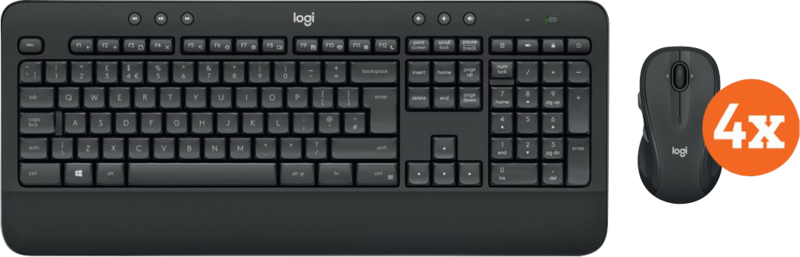 Logitech MK545 Draadloze Toetsenbord en Muis QWERTY 4-Pack