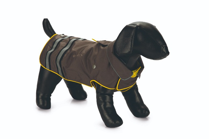 Beeztees Seja honden regenjas grijs/geel 62cm