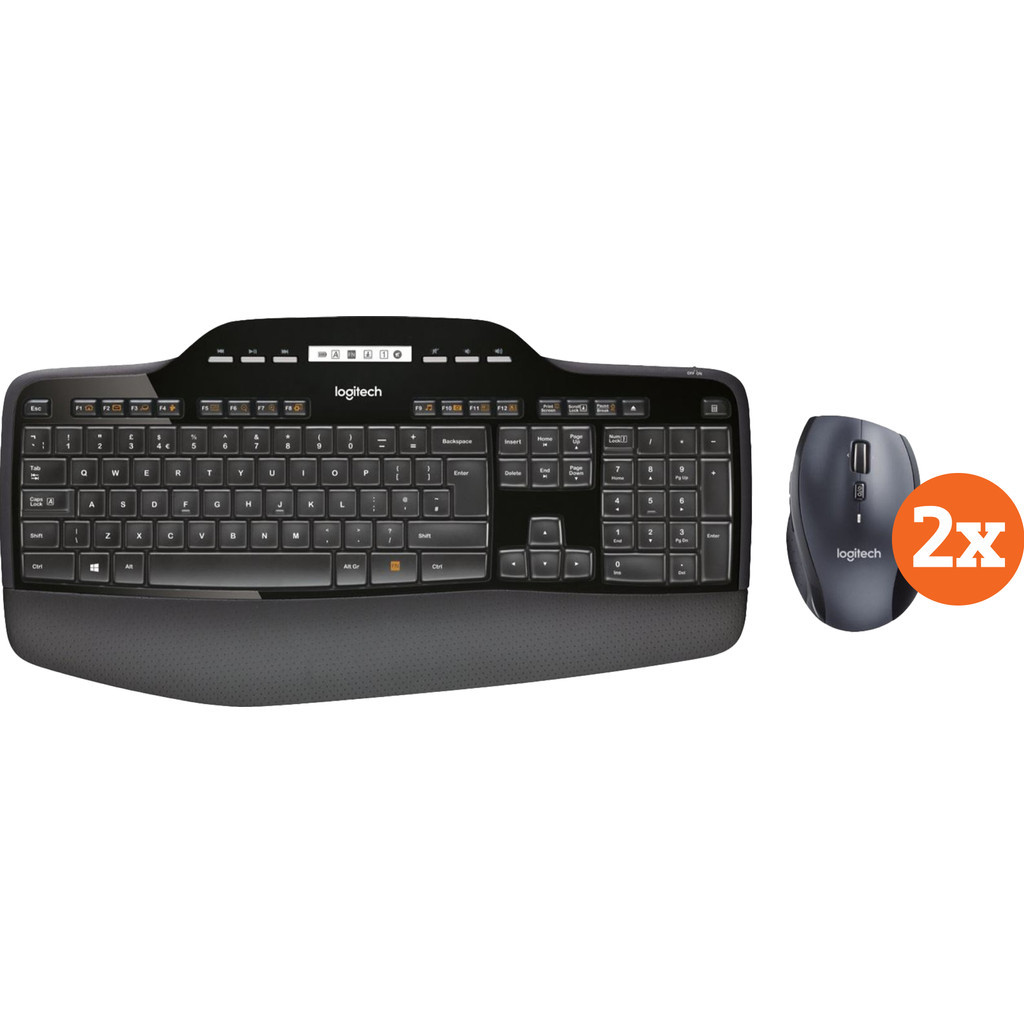 Logitech MK710 Draadloos Toetsenbord en Muis QWERTY 2-Pack