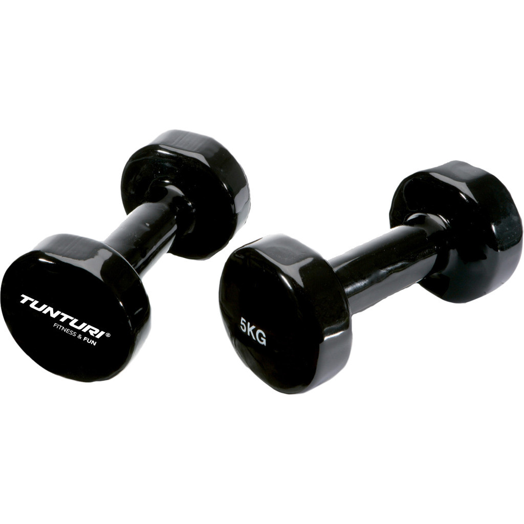 Tunturi Vinyl Dumbbells 2x 5 kg Black