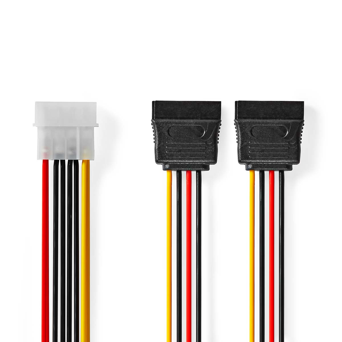 Interne Voedingskabel | Molex Male - 2x SATA 15-Pins Female | 0,15 m | Diverse