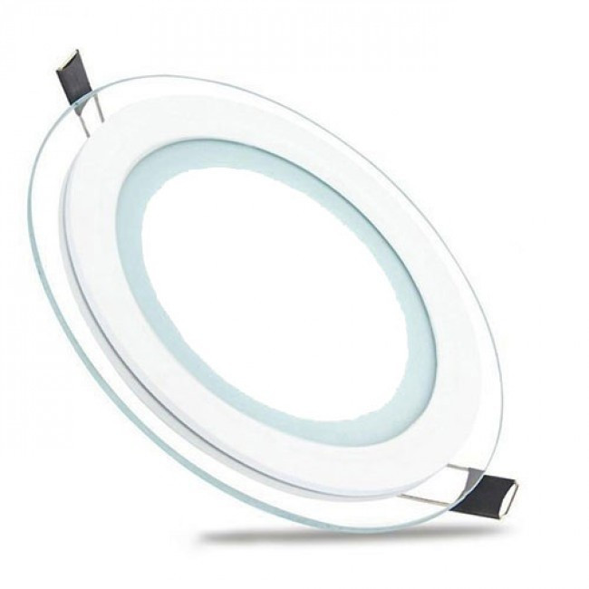 LED Downlight Slim - Inbouw Rond 15W - Helder/Koud Wit 6400K - Mat Wit Glas - Ø200mm