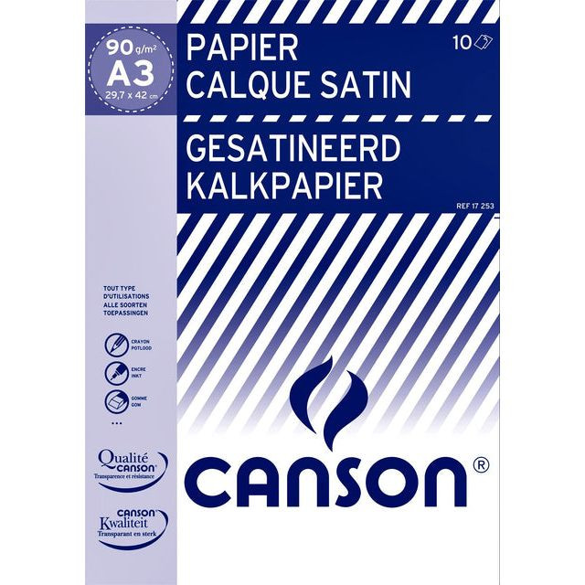 Canson kalkpapier ft 29,7 x 42 cm (A3), etui van 10 blad