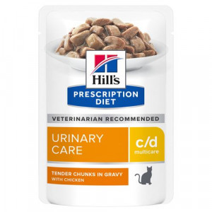 Hill&apos;s Prescription Diet C/D Multicare Urinary Care nat kattenvoer met kip maaltijdzakje multipack 8 dozen (96 x 85 g)