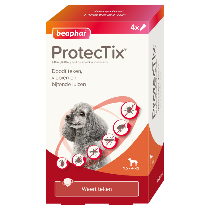 Beaphar ProtecTix hond tot 4kg 4 pipetten