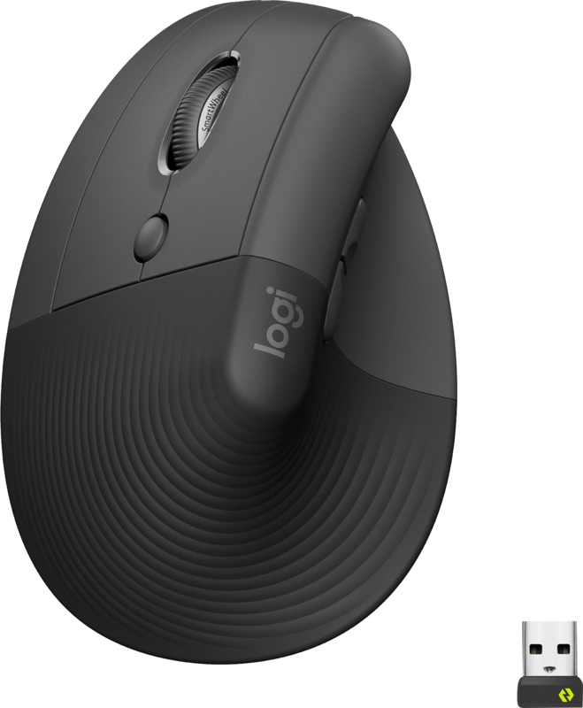 Logitech Lift Verticale Ergonomische Muis Linkshandig Zwart