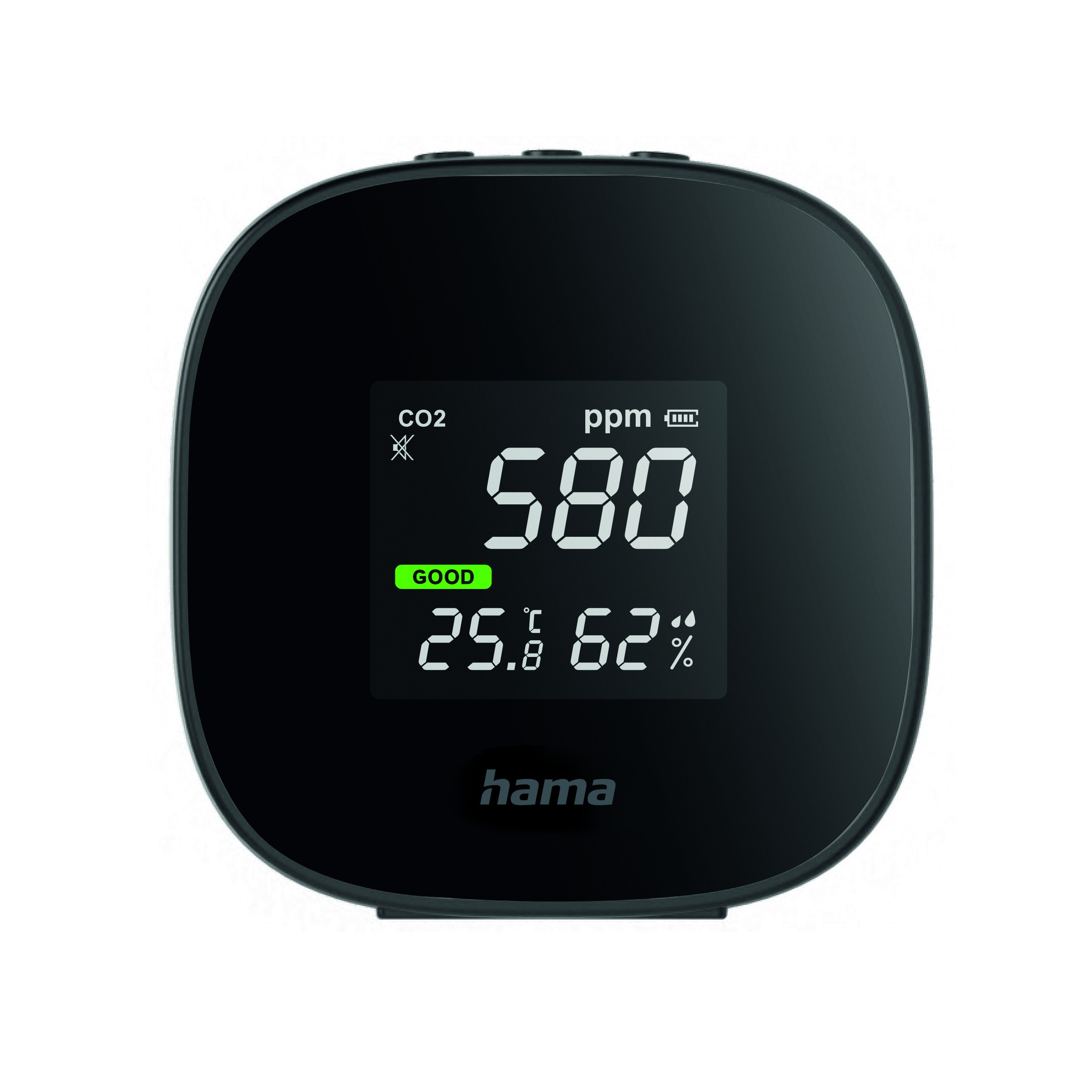 Hama CO2 koolstofdioxide meter, Safe (CO2, temperatuur, luchtvochtigheid) Klimaat accessoire Zwart