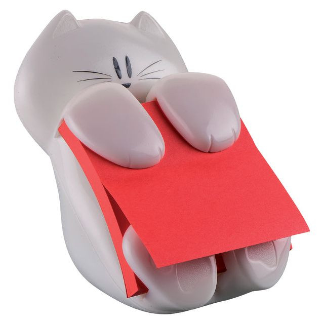 Post-it Super Sticky Z-notes dispenser, kat, voor ft 76 x 76, met 1 blok van 90 blaadjes rood