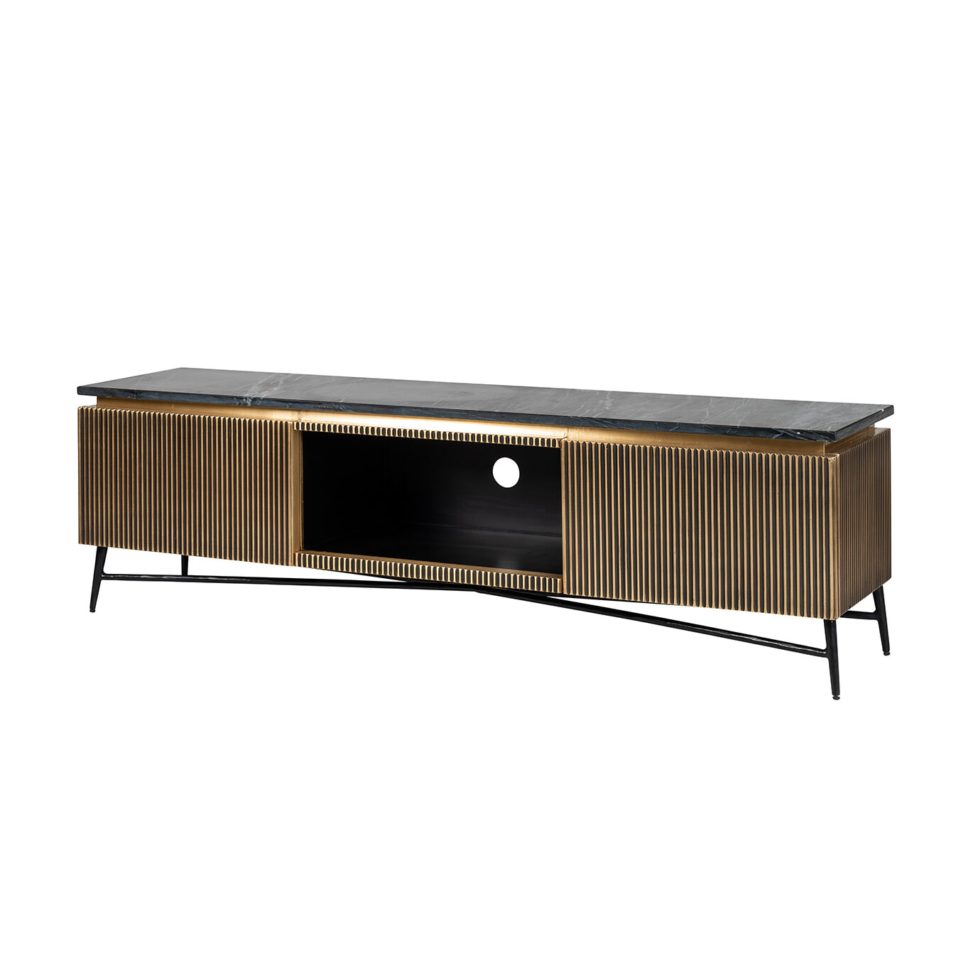 Richmond TV-meubel Ironville 170cm - goud / zwart marmer