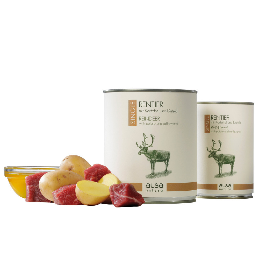 alsa-nature SINGLE Rendier met aardappel, 400 g, Aantal: 90 x 400 g