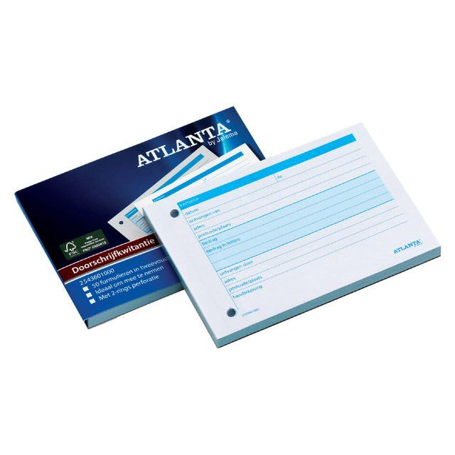 Kwitantieblok Atlanta A6 50x2vel | 5 stuks