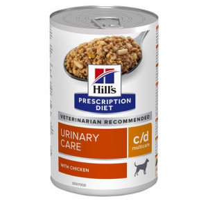 Hill&apos;s Prescription Diet C/D Multicare Urinary Care nat hondenvoer met kip blik 4 trays (48 x 370 g)