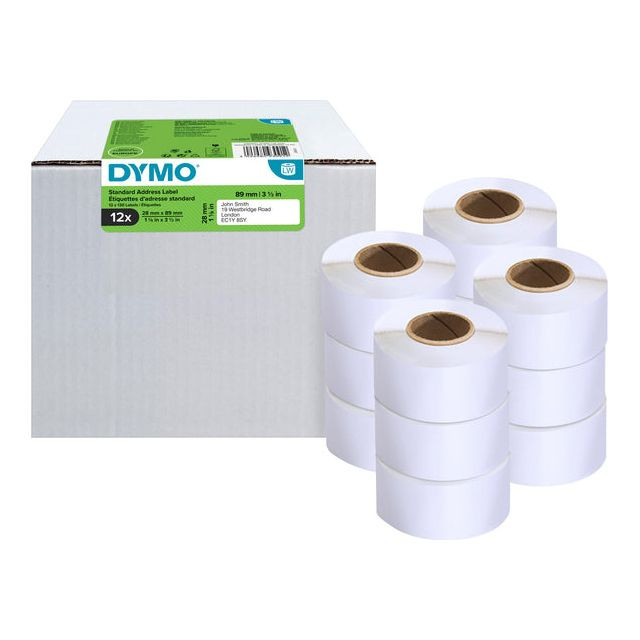 Etiket Dymo 19831 labelwriter 28x89mm adreslabel 1560stuks