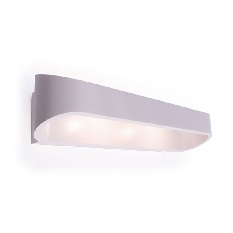 LED Wandlamp - Wandverlichting - 18W - Natuurlijk Wit 4000K - Mat Wit Aluminium - Ovaal