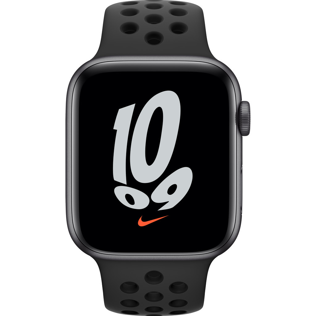 Apple Watch Nike SE 44mm Space Gray Aluminium Zwarte Sportband