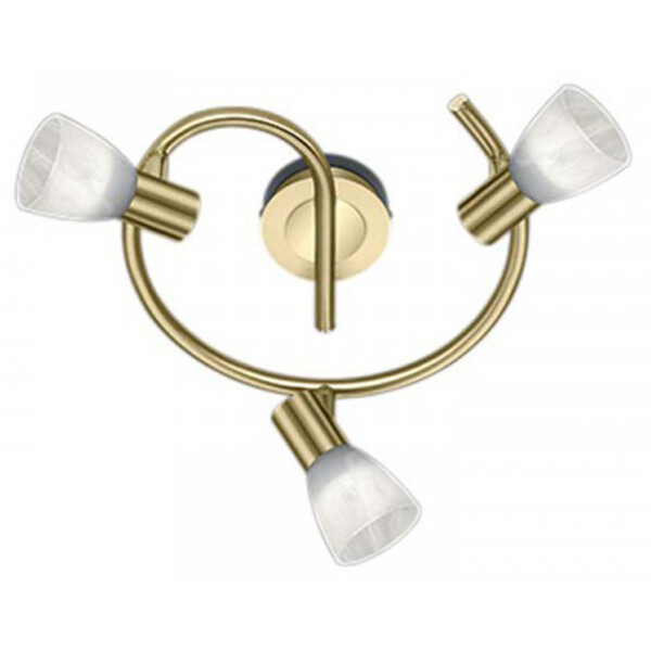 LED Plafondspot - Trion Levino - E14 Fitting - Warm Wit 3000K - 3-lichts - Rond - Mat Goud - Aluminium