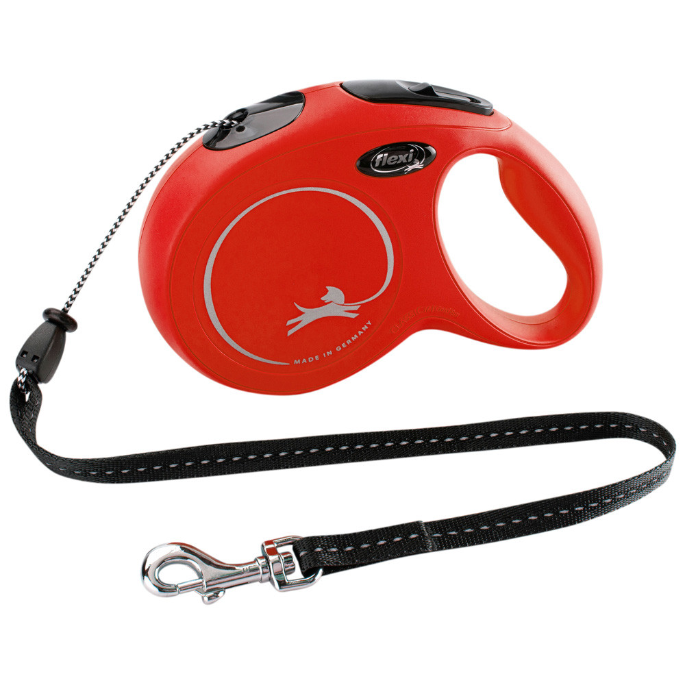 flexi Rollijn New Classic Cord Leash, rood, Maat: M 5m