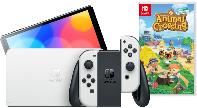 Nintendo Switch OLED Wit + Animal Crossing New Horizons