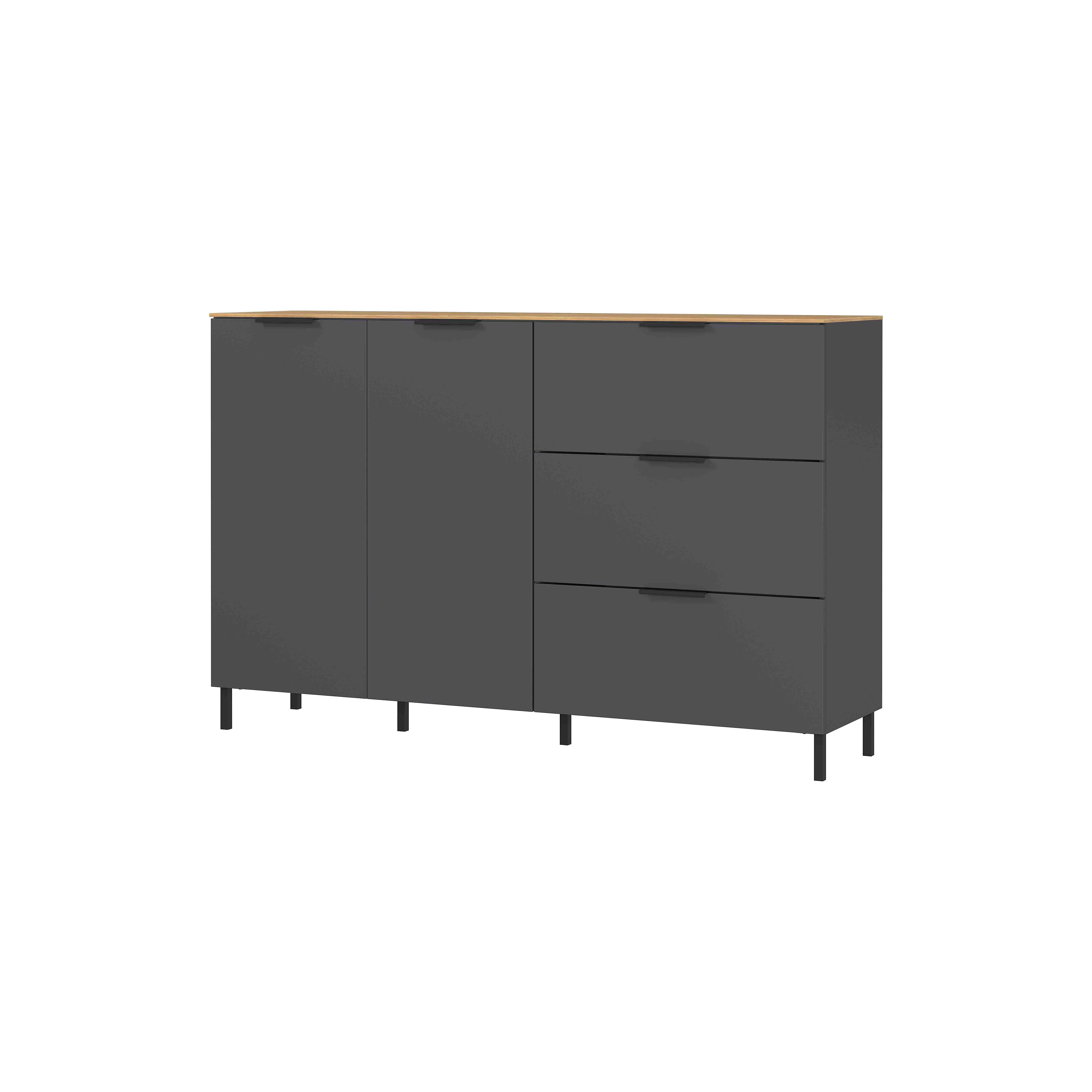 Dressoir Amalfi Grafiet-Eiken S