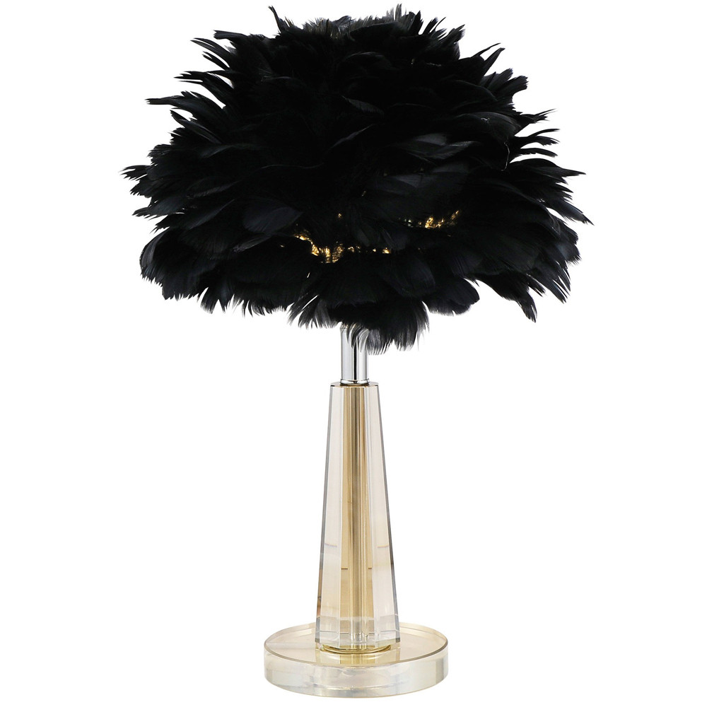 Настольная лампа с перьями Plumage Black Table Lamp