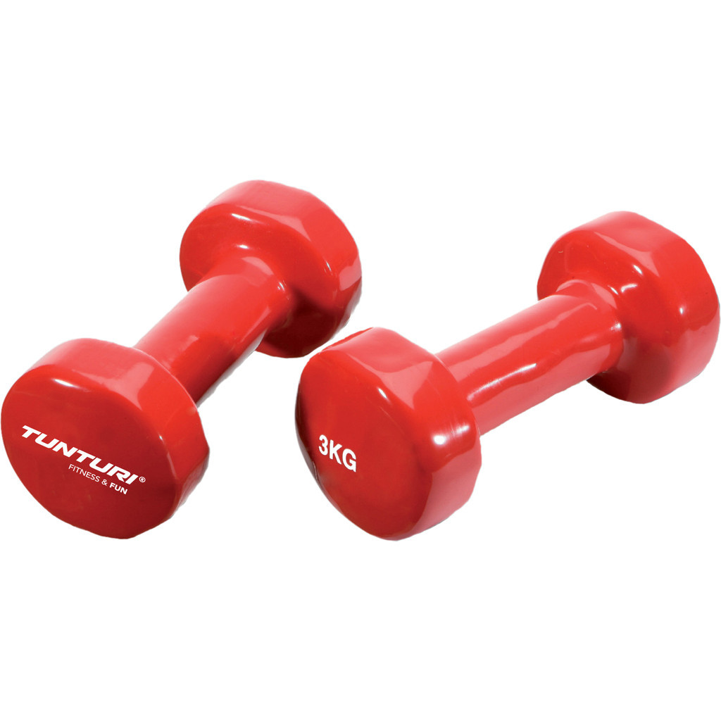 Tunturi Vinyl Dumbbells 2x 3 kg Red