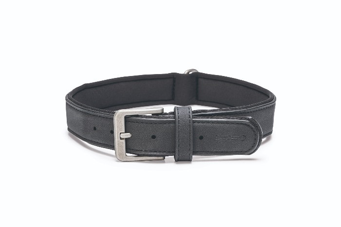 Beeztees Balacron Ax kunstleer zwart halsband hond 52-62cm x 30mm