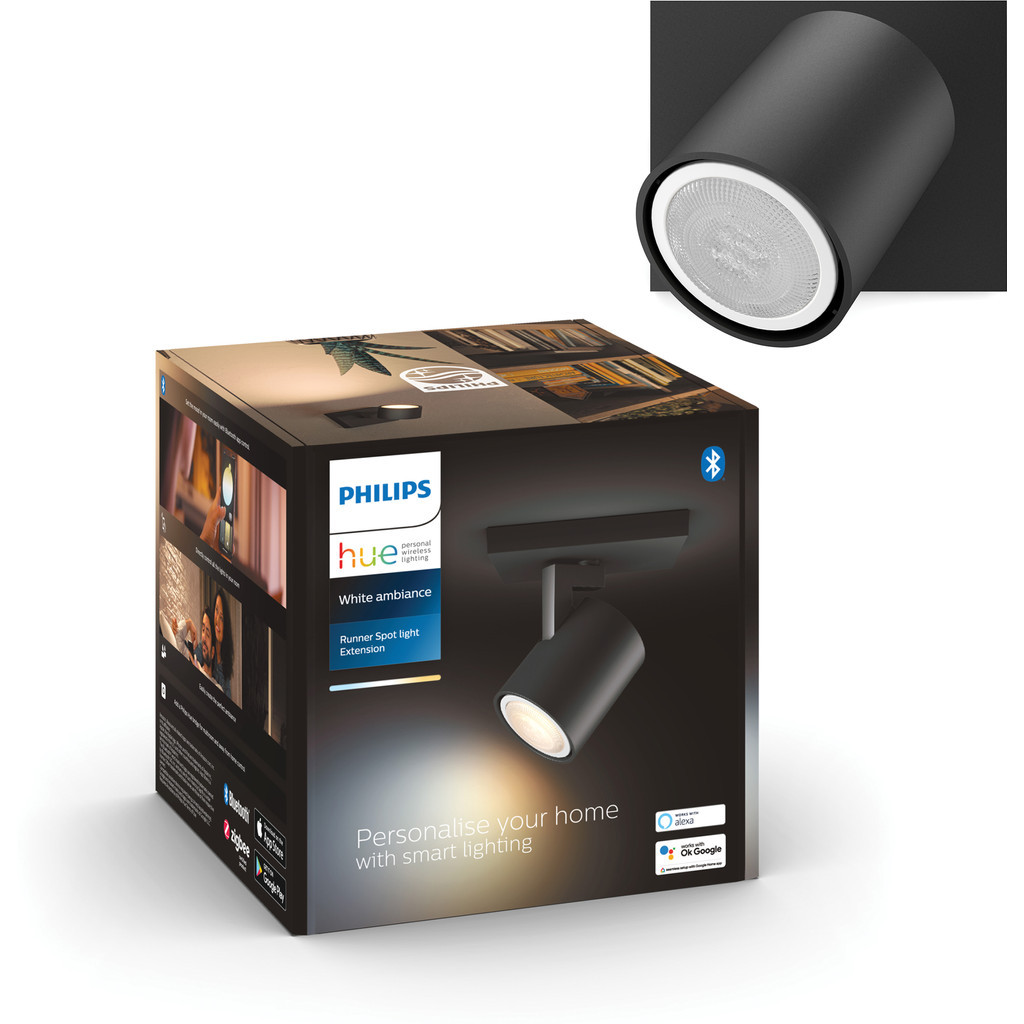 Philips Hue Runner 1-Spot opbouwspot White Ambiance Zwart