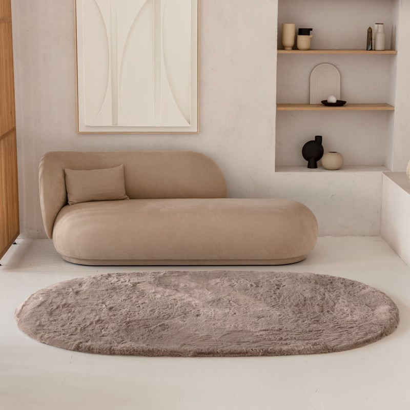 Vloerkleed Comfy Ovaal 80 x 120 cm Taupe - Grandstone - 150x230 cm - Dekbed-Discounter.nl