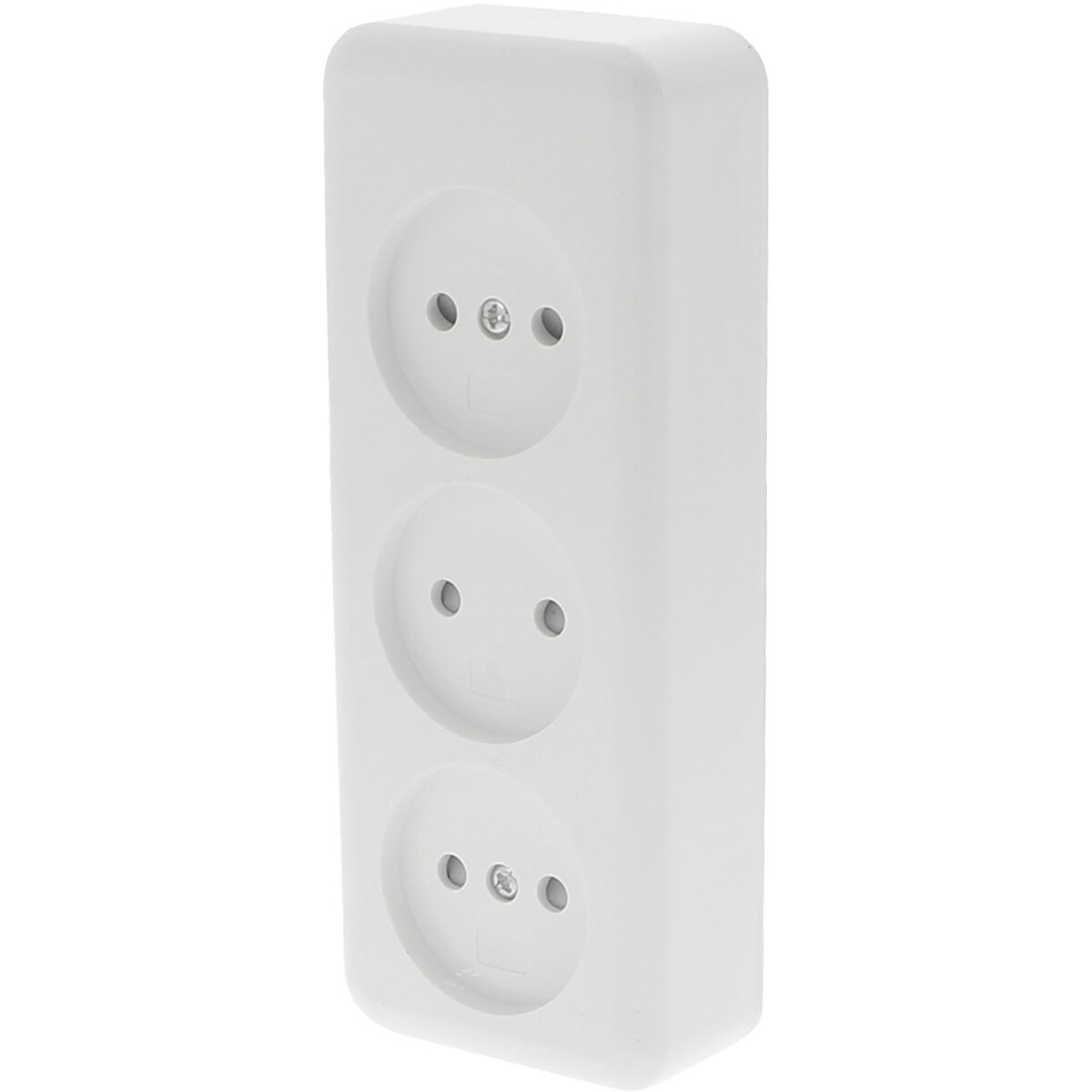 Q-LINK - Wandcontactdoos - Opbouw - 3-voudig Stopcontact - Kinderbeveiliging - Polarwit