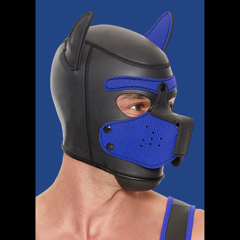 Ouch! by Shots Neoprene Puppy Mask - Blue