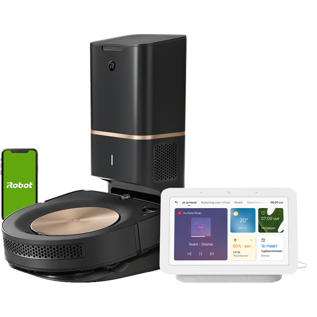 iRobot Roomba s9+ + Google Nest Hub 2 Chalk