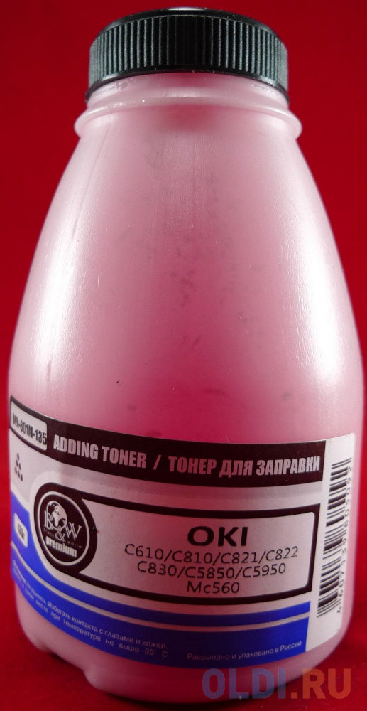 Тонер OKI C610/C810/C821/C822/C830/C5850/C5950/MC560 Magenta (фл. 135г) B&amp;W Premium Tomoegawa фас.Россия