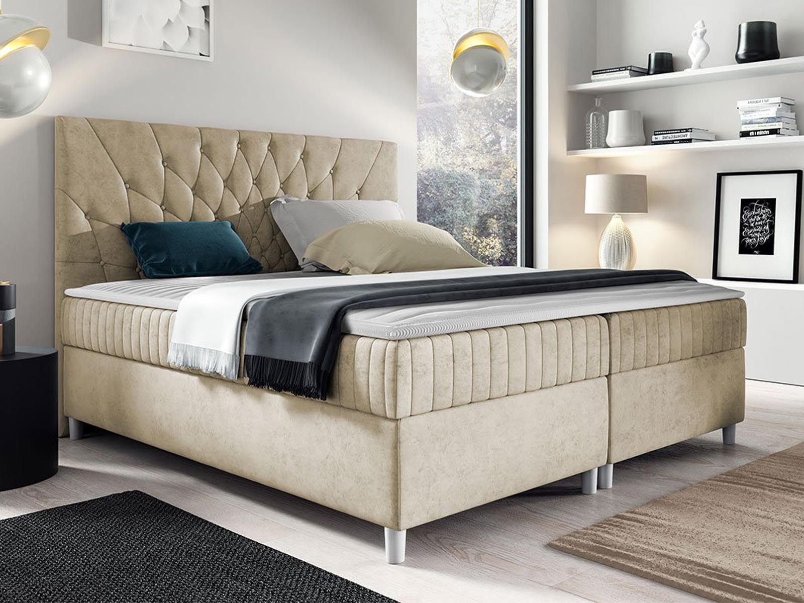 Boxspring PRODIGY 160x200 cm ivoor