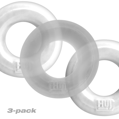 Hunkyjunk Huj3 - Cockring 3-pack - White Ice / Clear Ice