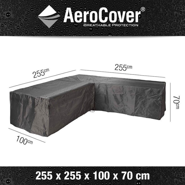 Loungesethoes hoek L-vorm 255x255x100x70cm - AeroCover