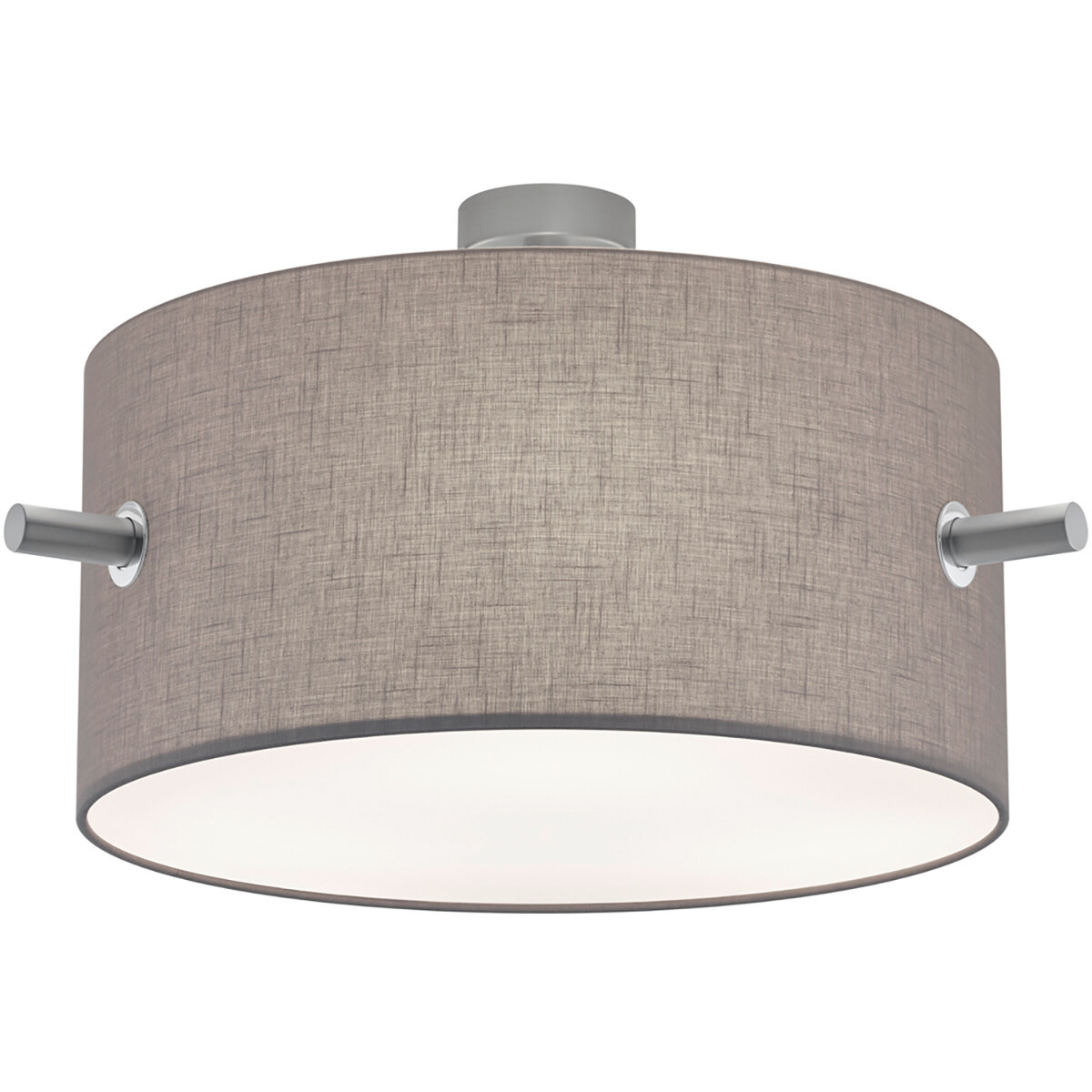 LED Plafondlamp - Plafondverlichting - Trion Coleno - E27 Fitting - Rond - Mat Nikkel - Aluminium