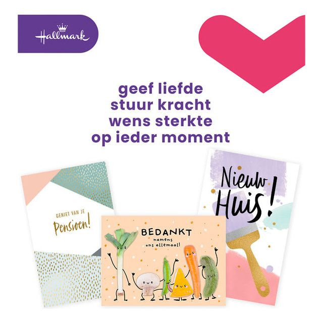 Hallmark navulset wenskaarten, divers, pak van 12 stuks