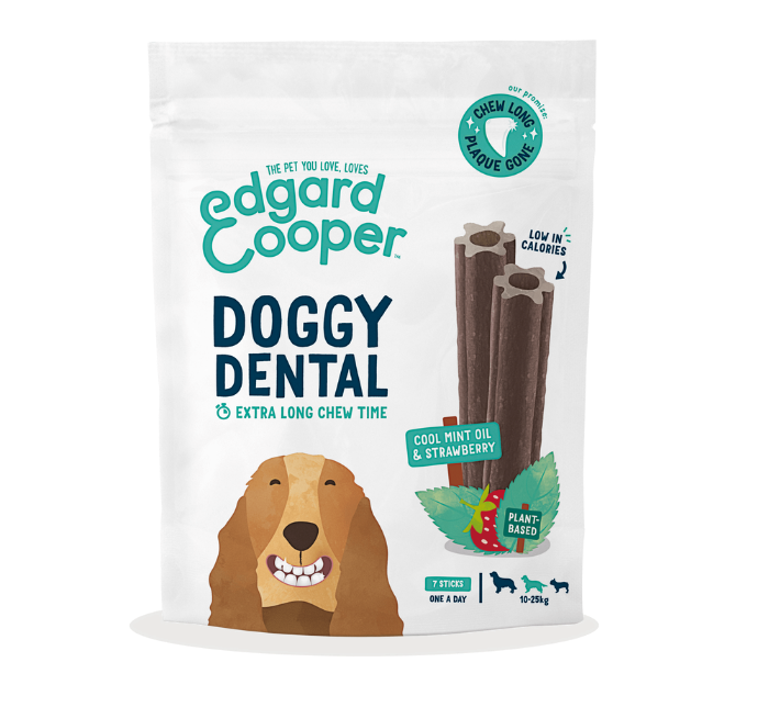 Edgard & Cooper Doggy Dental Munt & Aardbei Medium 7 sticks