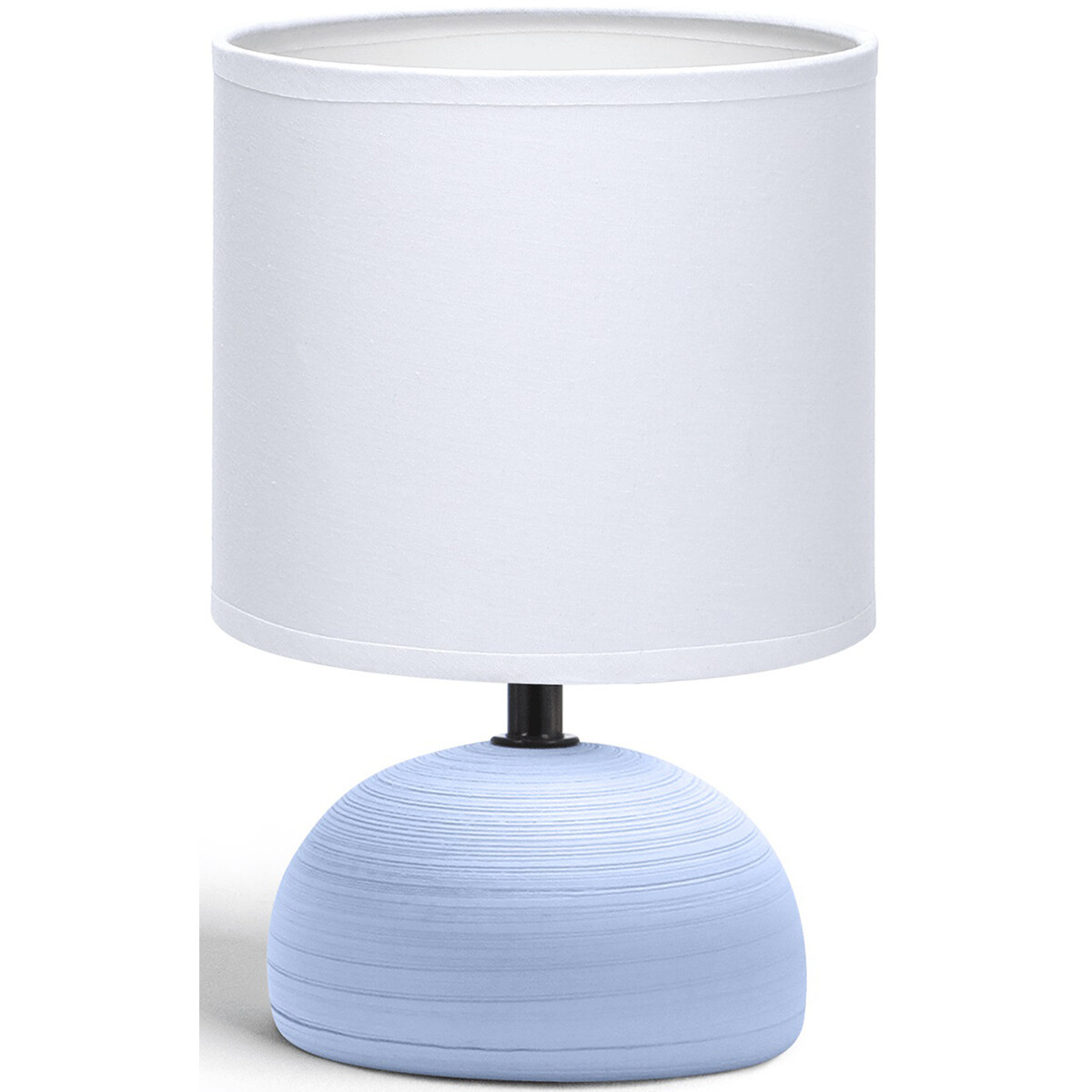 LED Tafellamp - Tafelverlichting - Aigi Conton 2 - E14 Fitting - Rond - Mat Blauw - Keramiek