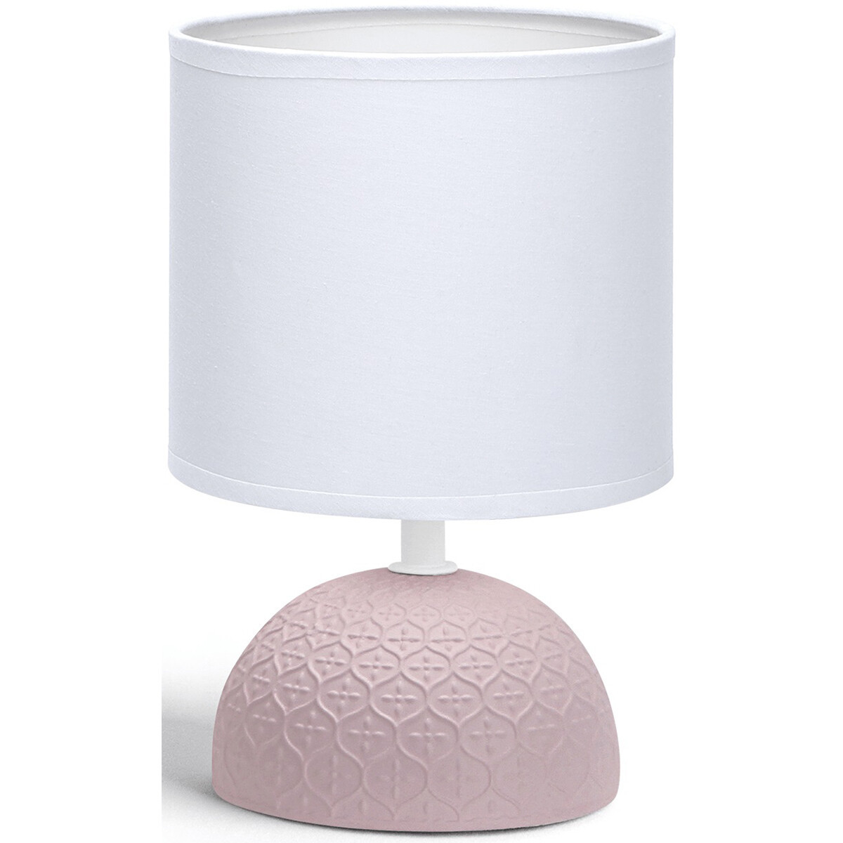 LED Tafellamp - Tafelverlichting - Aigi Conton 1 - E14 Fitting - Rond - Mat Roze - Keramiek