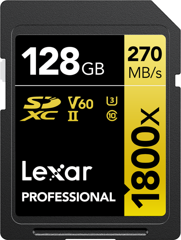 Lexar Professional 1800x GOLD 128GB SDXC 170mb/s