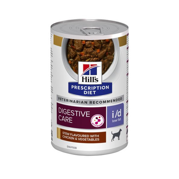 Hill&apos;s Prescription Diet I/D Low Fat Digestive Care stoofpotje voor hond met kipsmaak & groenten blik 2 trays (48 x 156 g)